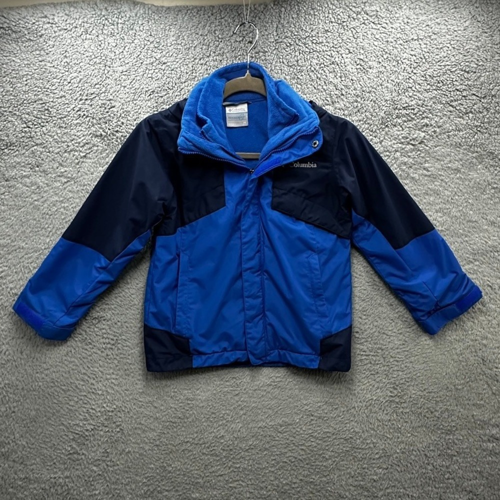 Columbia Kids XS 6/7 Interchange Jacket Blue Omni-Tech Waterproof Fleece Liner